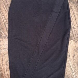 Zara Black Wrap-Detail Pencil Skirt